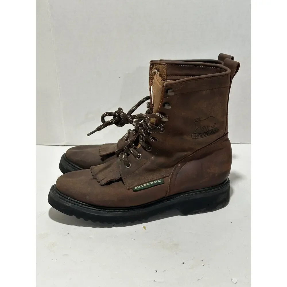 Silver Bull Mens Work boots leather waterproof oil resistance Sz men 8.5 - w 9.5